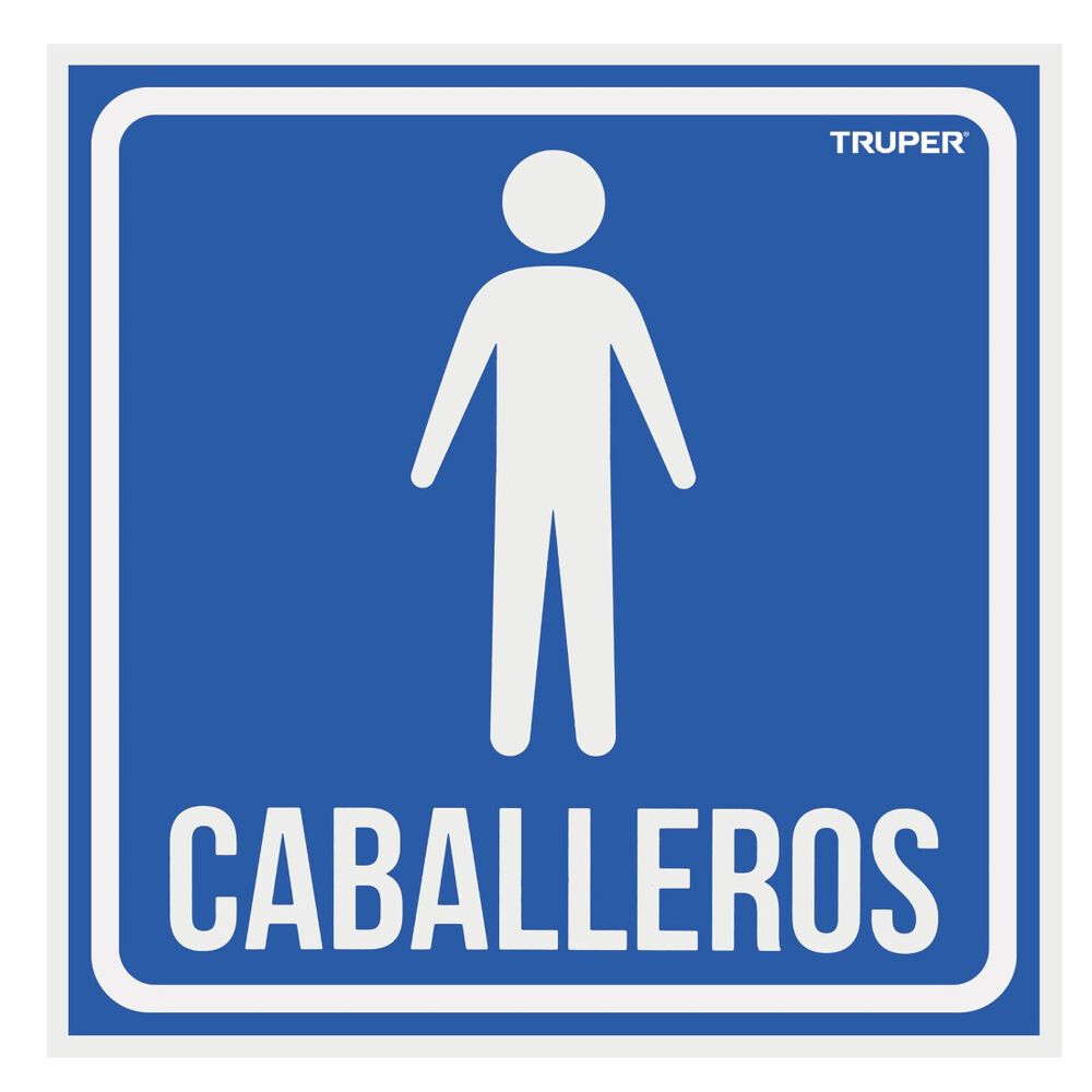 Letrero "caballeros" 19x19cms Truper image number 0.0